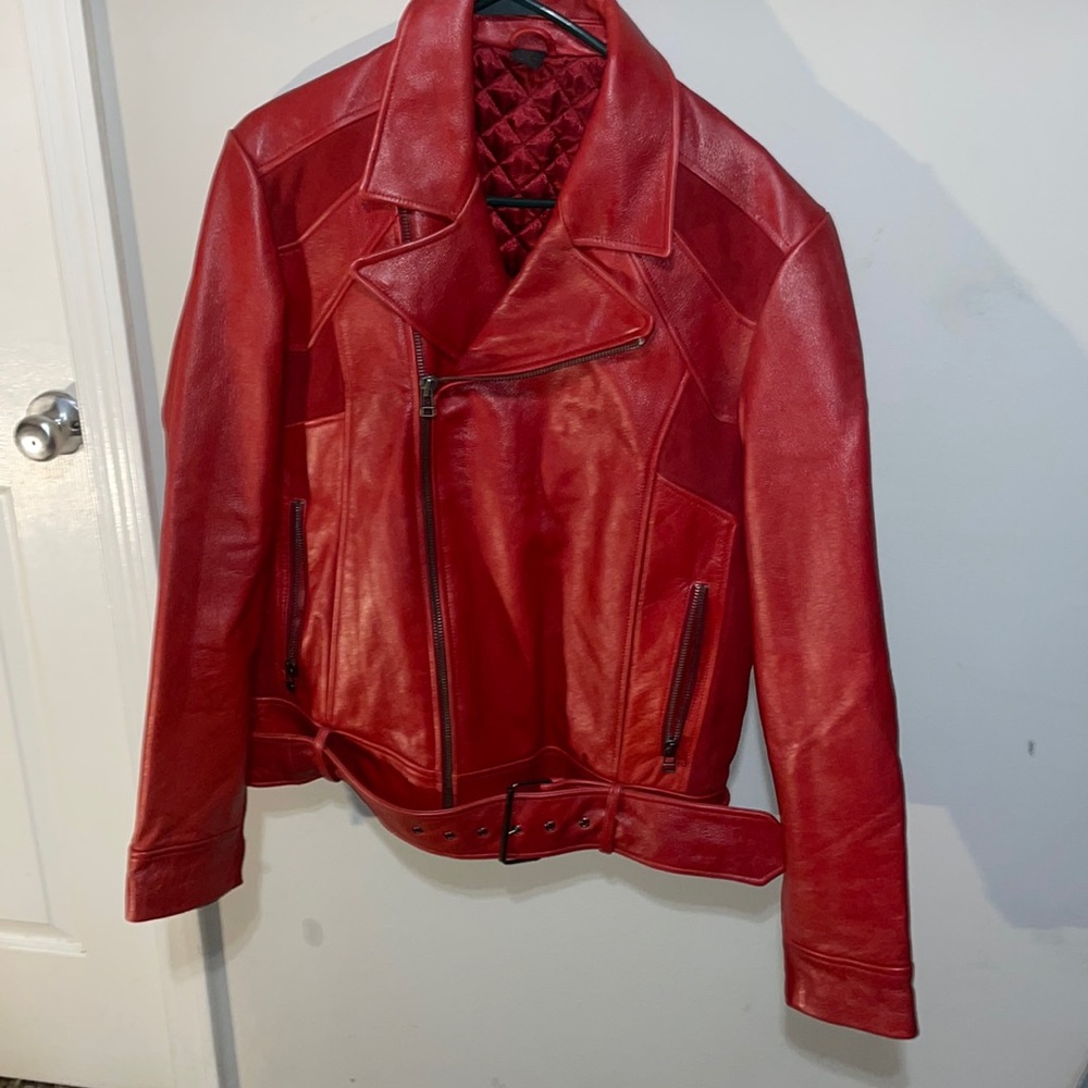 Red leather XL jacket worn once